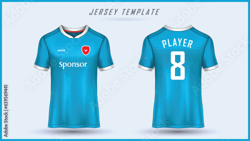 Soccer jersey with front and back design for printing