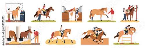 Horse And People Flat Set