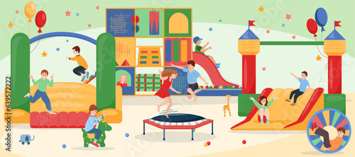 Jumping Kids Trampoline Composition