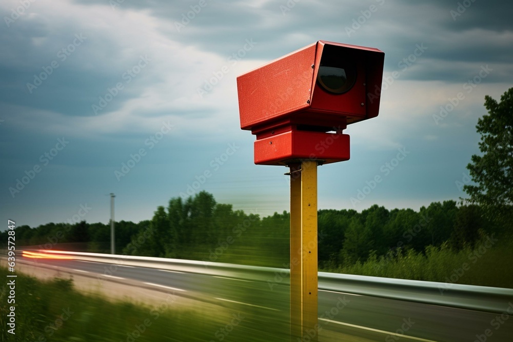 Warning: Speed camera approaching. Signal is in red. Generative AI
