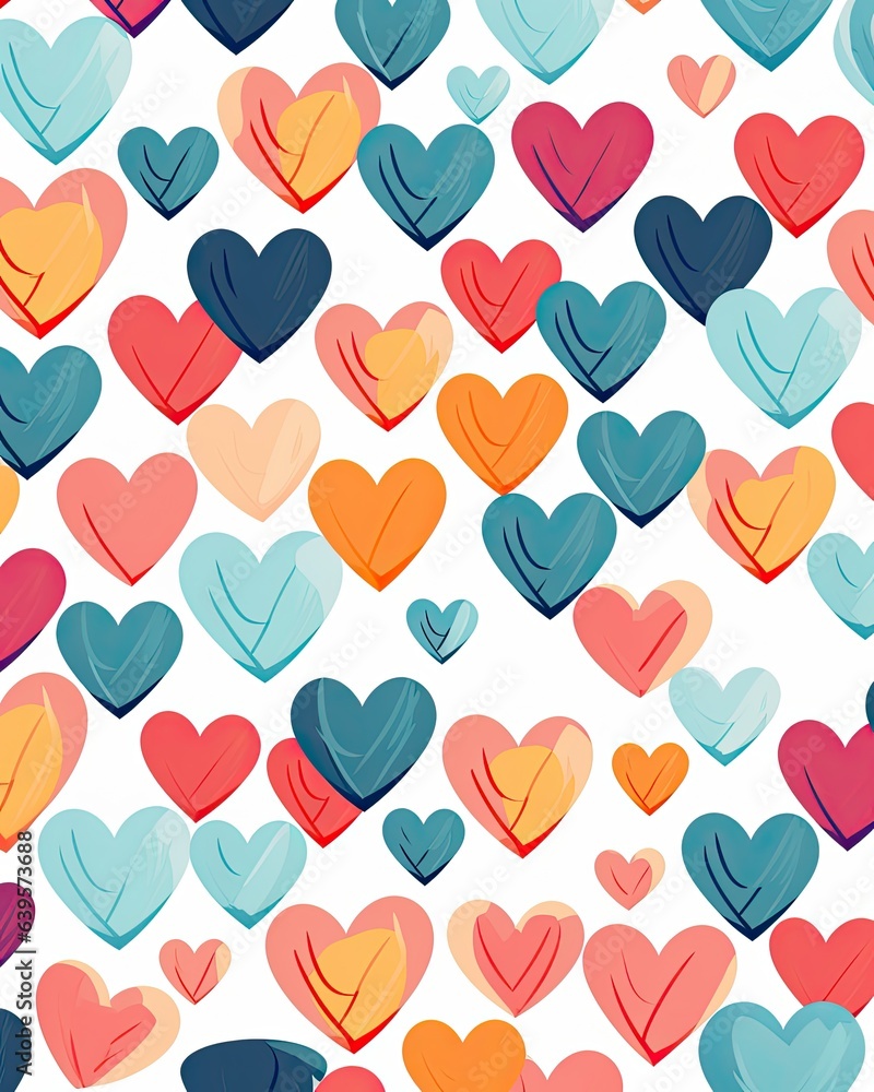 Vibrant Heart Art: A Clean and Detailed Splash of Colors