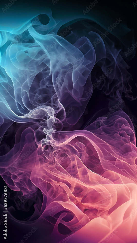 Color smoke abstract background. Cold and hot contrast. Defocused blue red contrast. Vapor floating cloud texture. Generative AI Color smoke abstract background. Cold and hot contrast. Defocused blue red contrast. Vapor floating cloud texture. Generative AI