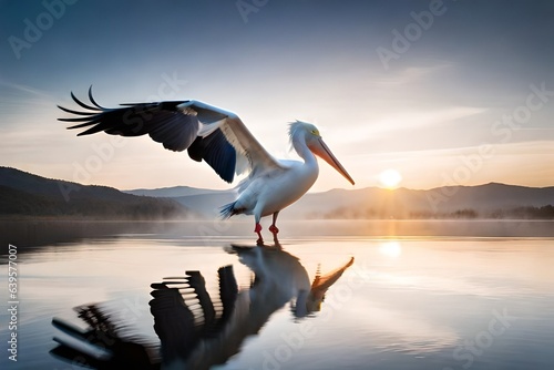 pelican at sunset © stock contributor 