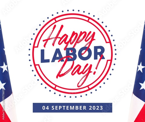 Happy Labor Day background USA banner template.Vector illustration. Día laboral.