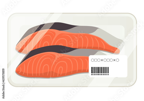パックに入った鮭の切り身