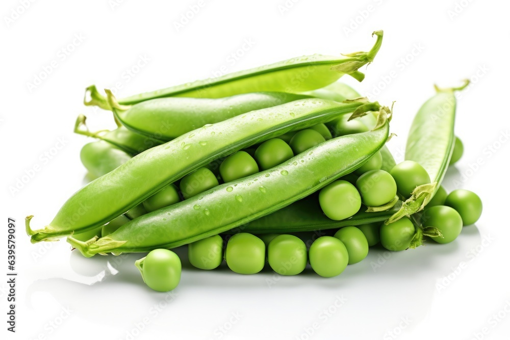 Fresh green peas in pod isolated on white background Fresh green peas in pod isolated on white background