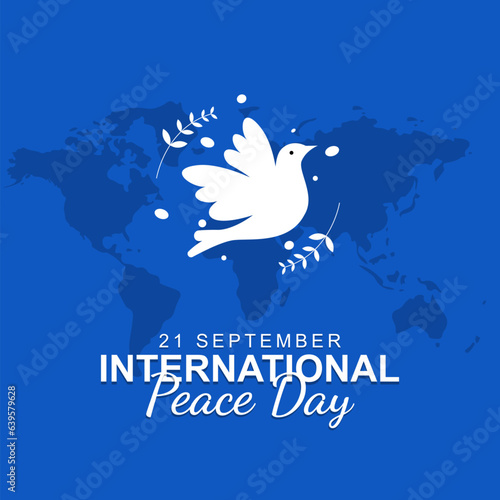 Vector illustration of international day of peace. World Peace Day is celebrated on September 21