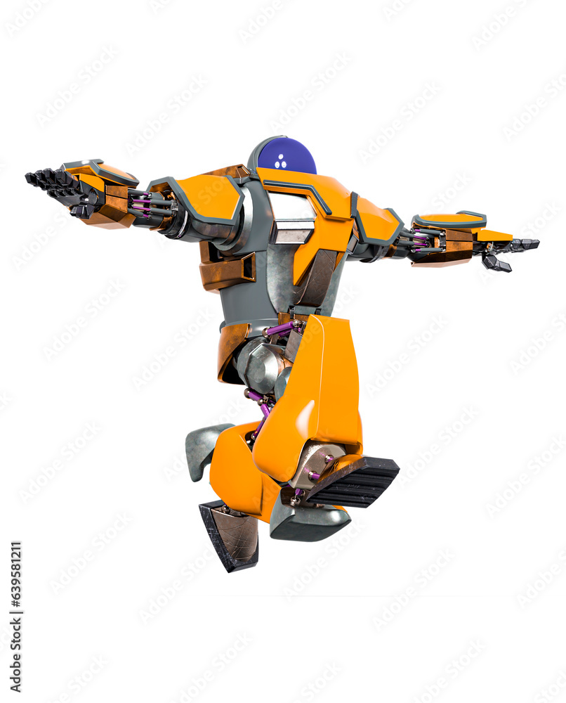 giant robot is floating giant robot is floating