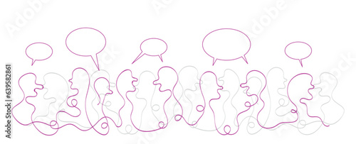 gente, persone, linea continua, stilizzato, semplice,