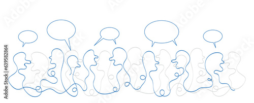 gente, persone, linea continua, stilizzato, semplice,