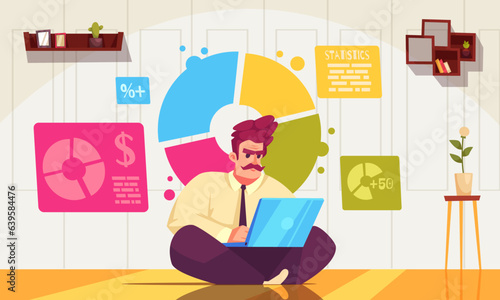 Stock Market Cartoon Composition