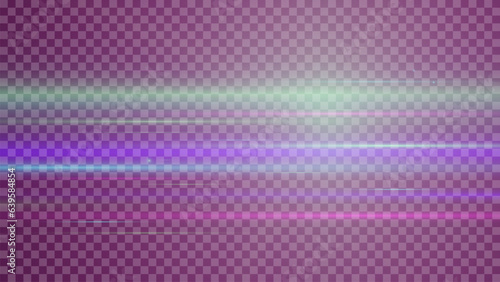 The light effect design. Vector blur in the light of radiance. Light and stripes moving fast over dark background. Element of decor. Horizontal rays of light.	