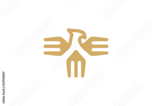 Wallpaper Mural minimal eagle and fork logo vector design. Torontodigital.ca