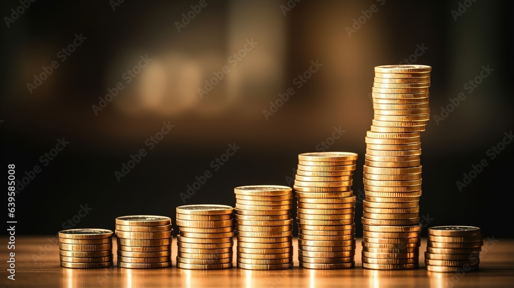 Stack of coins. The concept of money, finance, and business growth. Stack of coins. The concept of money, finance, and business growth.