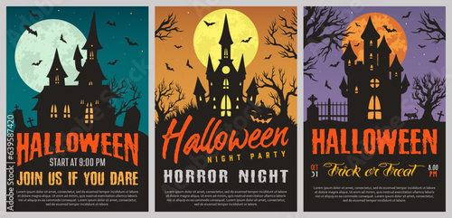 Halloween party colorful set stickers