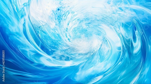 Water Swirl Vortex - Beautiful Clear Blue Background with Swirled Tornado Spiral or Whirlpool Cyclone