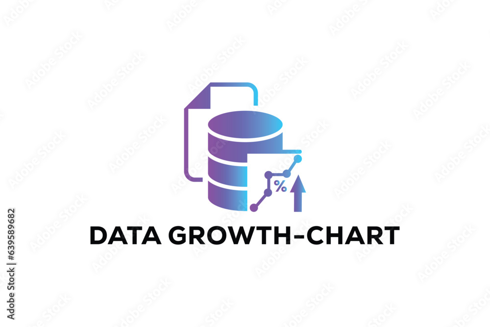 Data Growth Chart Icon or Logo. Icon. Growth chart. Data. Icon