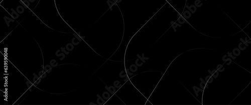Abstract black circle shape with elegant white lines on black background, black Business paper with white lines, black silver polygon poster, royal premium geo name, new year circle Design.