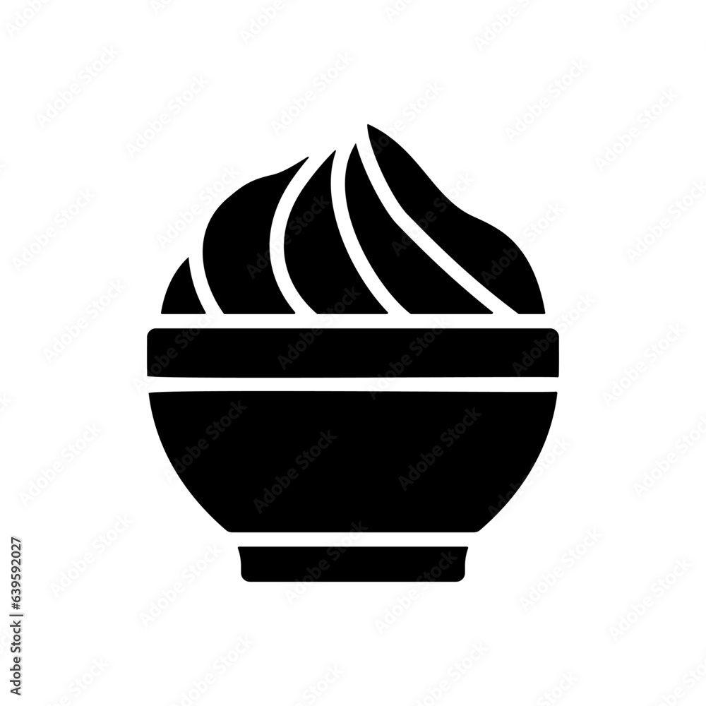 Mascarpone cheese dairy product in bowl icon Mascarpone cheese dairy product in bowl icon