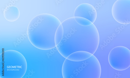 3D Bubble Blue vector abstract background for wallpaper , template , blur gradian , decoration , presentation 