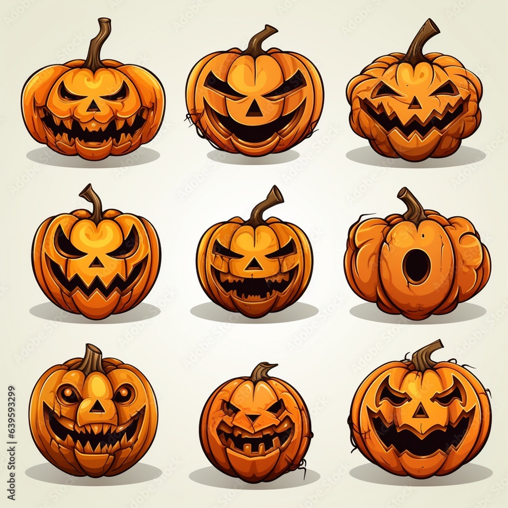 halloween pumkin vector set with a blank background illustrations, photo, vector art halloween pumkin vector set with a blank background illustrations, photo, vector art