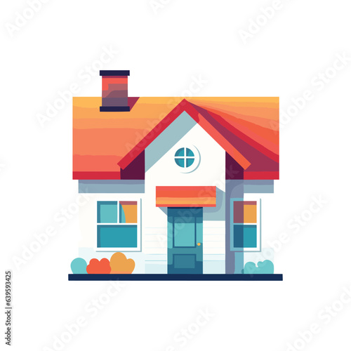 3d flat vector house home real estate logo illustration vector rental property coloring book page