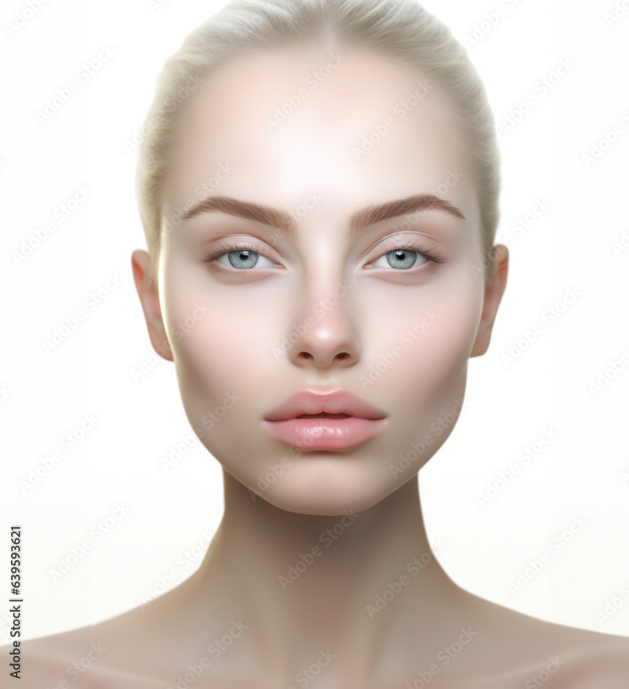 face detail beautiful woman for face cares skin ,realistic skin texture - isolated on white, women portrait ,person is fictitious from ai generate face detail beautiful woman for face cares skin ,realistic skin texture - isolated on white, women portrait ,person is fictitious from ai generate