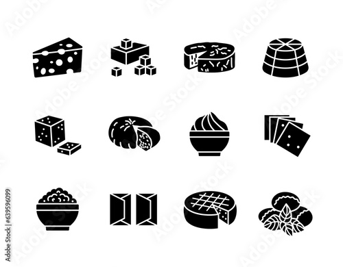 Cheese vector icon set. Dairy products sign