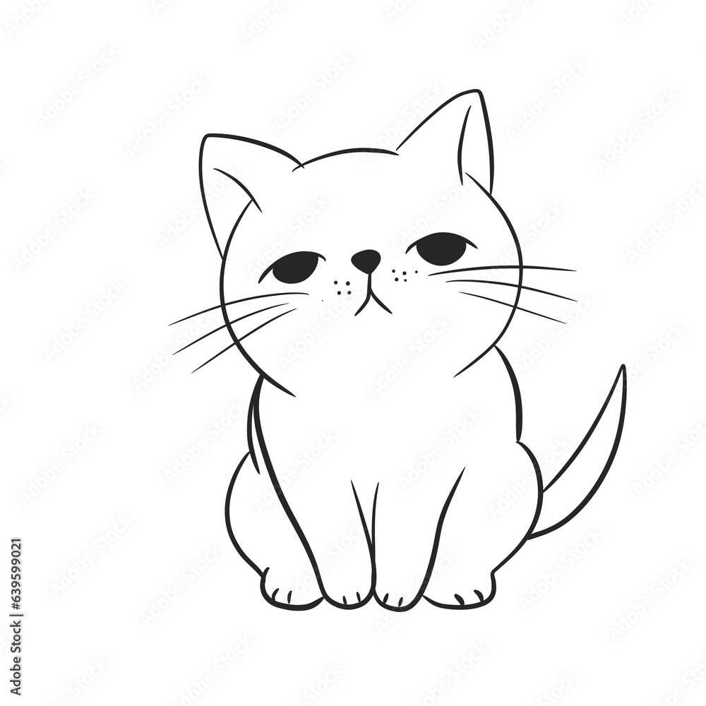 Sad cat, illustration Sad cat, illustration