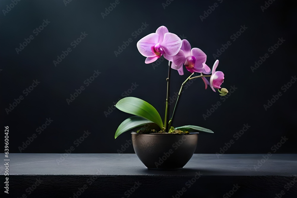 pink orchid in a vase pink orchid in a vase