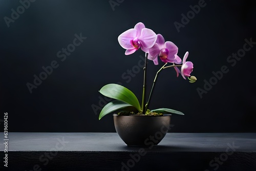 pink orchid in a vase