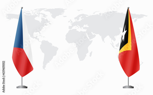 Czech Republic and Timor-Leste flags for official meeting
