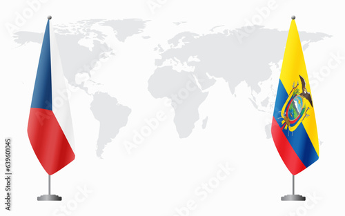 Czech Republic and Ecuador flags for official meeting