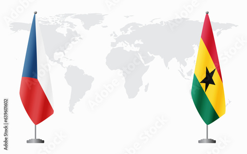 Czech Republic and Ghana flags for official meeting