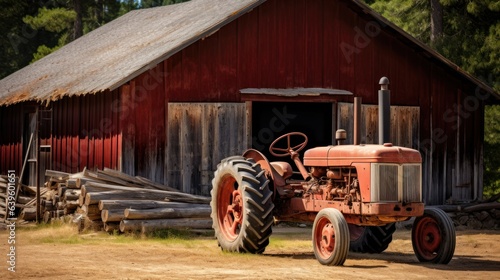 old farm tractor. Generative AI