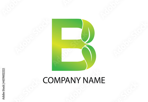 simple bold green leaves textured natural font realistic garden letters set business logo design