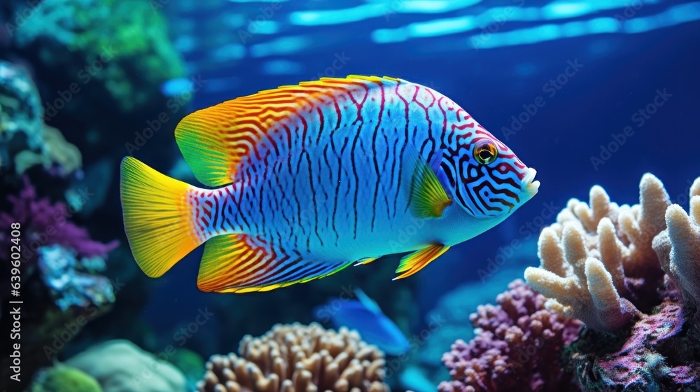 fish in aquarium. Generative AI fish in aquarium. Generative AI