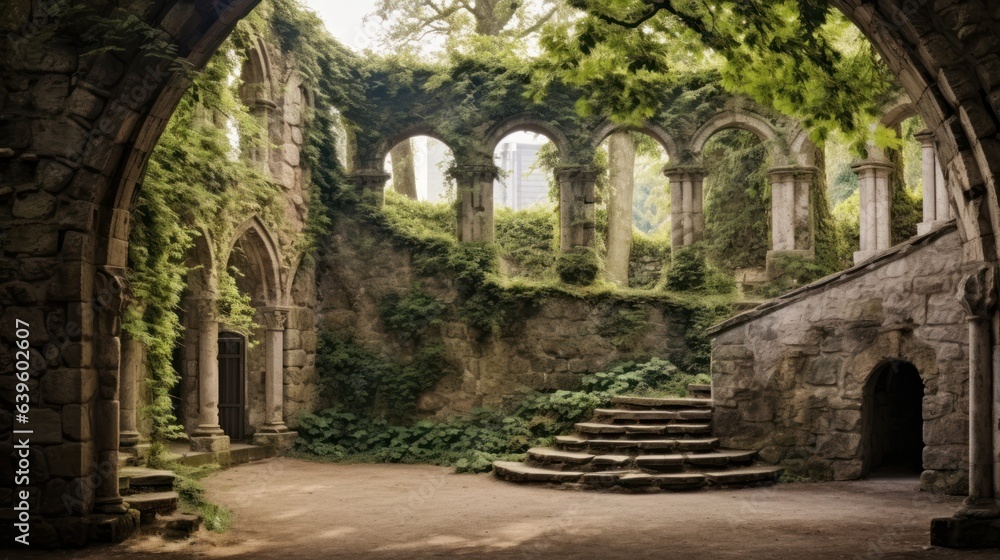 old stone bridge. Generative AI old stone bridge. Generative AI