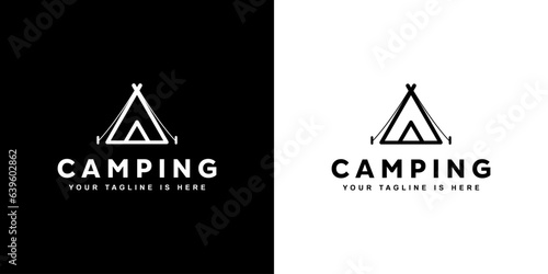 vector logo sign silhouette camping outdoor travel adventure