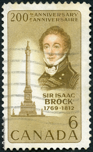 CANADA - 1969: shows Sir Isaac Brock (1769-1812), Memorial Queenston Height, 1969 photo