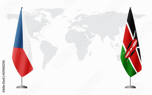 Czech Republic and Kenya flags for official meeting