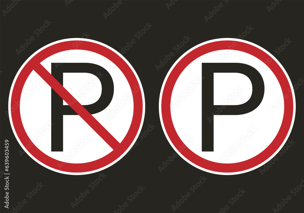 Bundle set isolated printable sticker label design round circle white red P letter red crossed