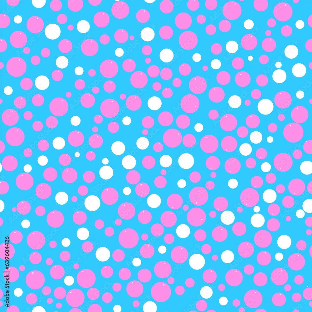 Colorful Polka Dot seamless pattern in pink and white colors Colorful Polka Dot seamless pattern in pink and white colors
