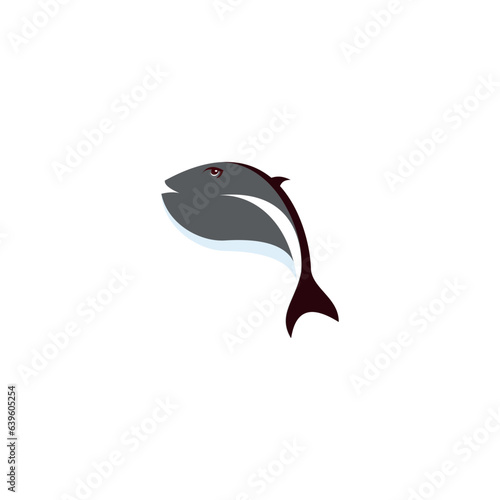 Dolphin jumping icon vector for circus template