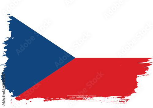 Creative hand-drawn brush stroke flag of CZECH REPUBLIC country vector illustration