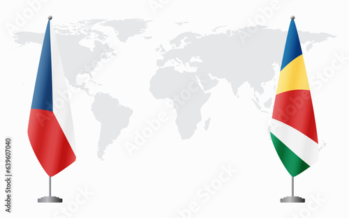 Czech Republic and Seychelles flags for official meeting