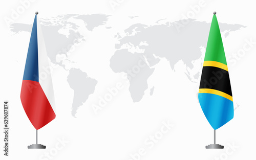 Czech Republic and Tanzania flags for official meeting