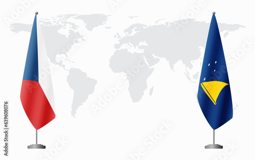 Czech Republic and Tokelau flags for official meeting