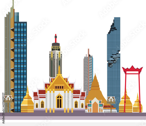 Bangkok Thailand city skyline with reflection