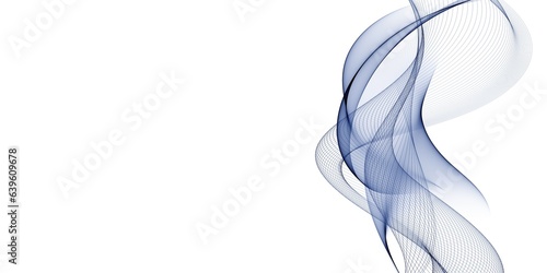 Abstract blue background with smooth lines, futuristic wavy art illustration